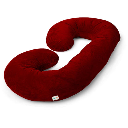 C-Shape Cotton Pregnancy Pillow - Maroon: Ultimate Comfort, Support, And Rest For Expecting Moms