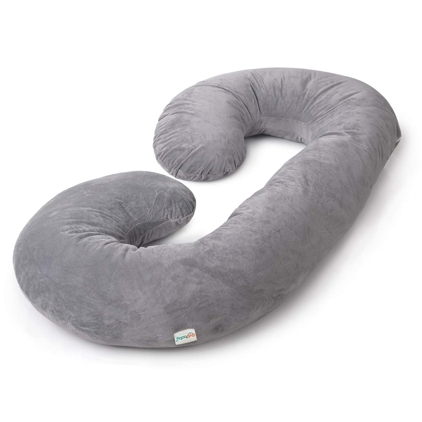 C-Shape Cotton Pregnancy Pillow - Grey: Premium Comfort, Full Support, And Restful Sleep For Moms